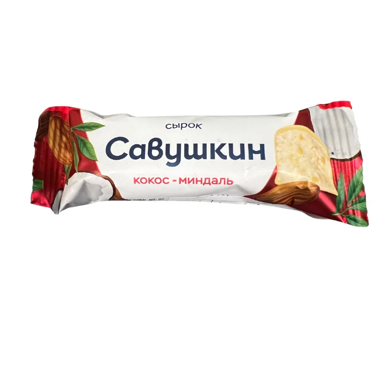 SAVUSHKIN GLAZED CHEESEBAR COCONUT & ALMOND 40GR