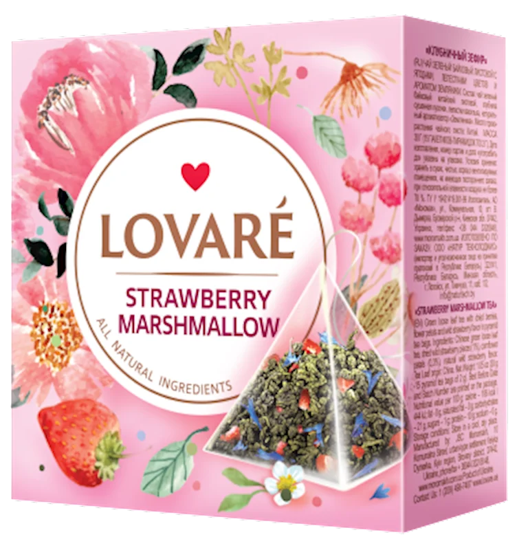 LOVARE GREEN TEA STRAWBERRY MARSHMALLOW  15*2G