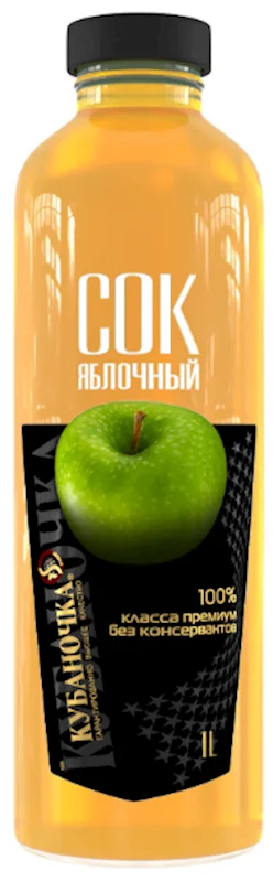 APPLE JUICE W/PULP 0.75L "KUBANOCHKA"