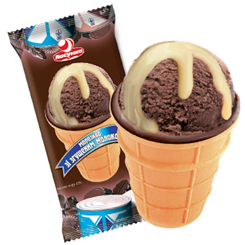 LASUNKA CHOCOLATE ICE CREAM WITH CONDENSED MILK 70G