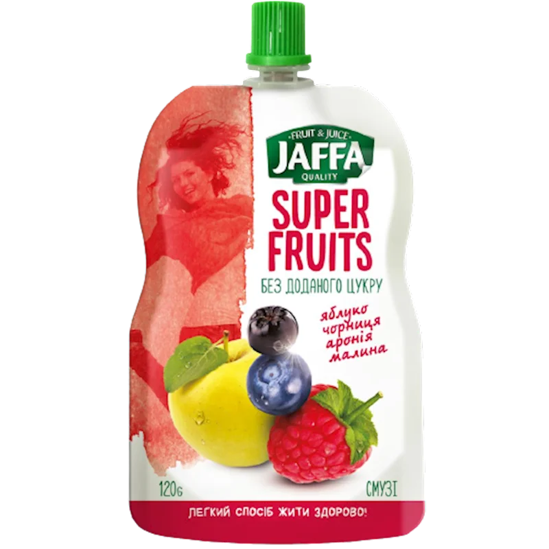 JAFFA SMOOTHIE PUREE W/APPLE&BLUEBERRY&CHOKEBERRY&RASPBERRY 120GR