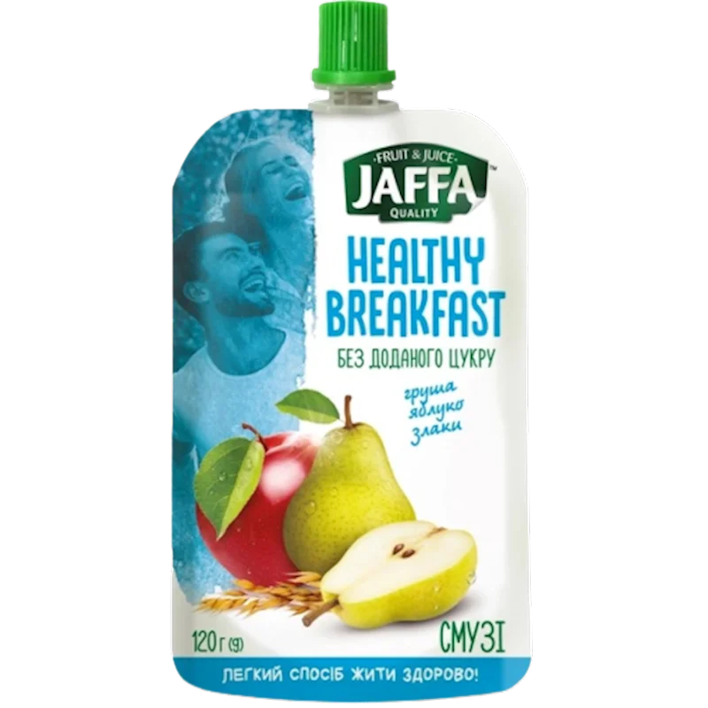 JAFFA SMOOTHIE PUREE HEALTHY BREAKFAST PEAR&APPLE W/CEREALS 120GR