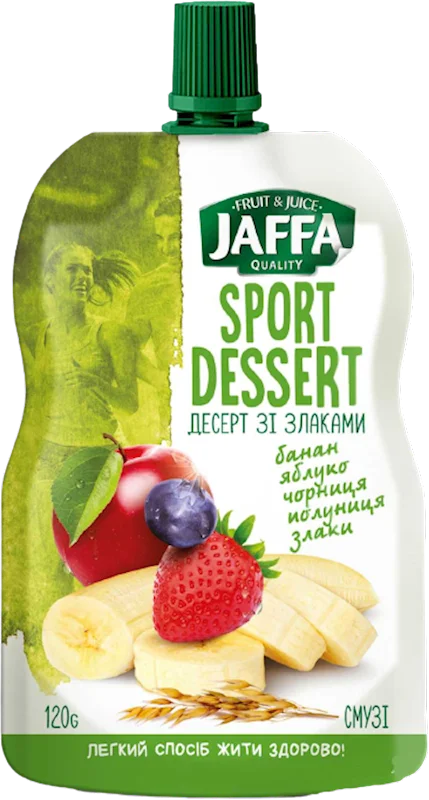 JAFFA SMOOTHIE PUREE SPORT DESSERT BANANA&APPLE&BLUEBERRY&STRAWBERRY W/CEREALS 10/120G