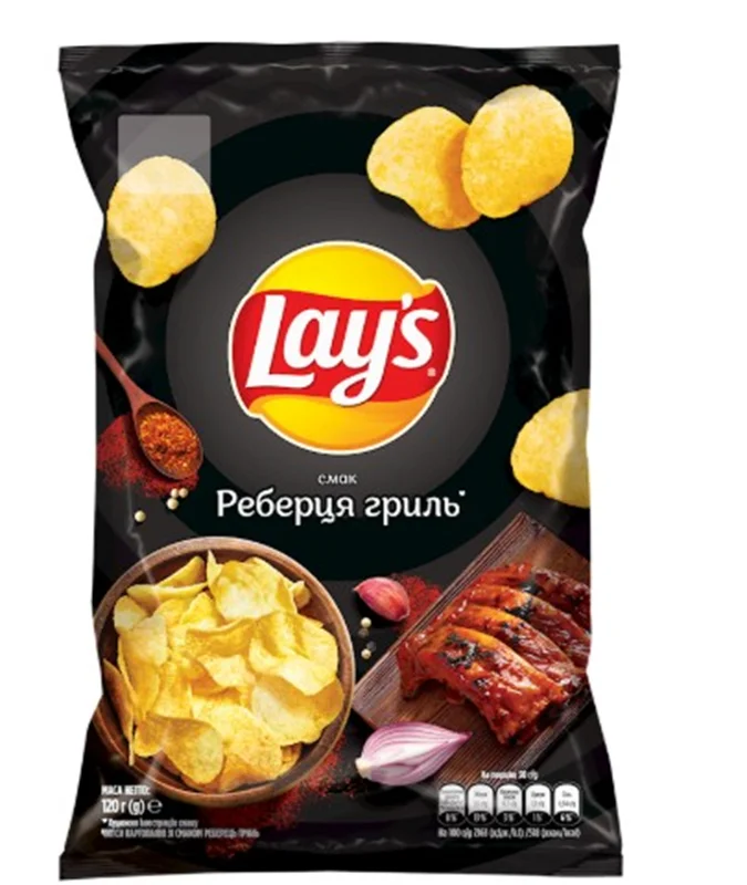 "LAYS" POTATO CHIPS BBQ RIBS 120G
