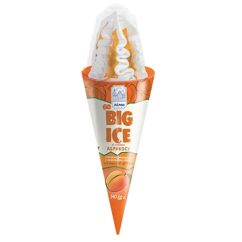LIMO BIG ICE APRICOT TASTE IN WAFER CONE 140G