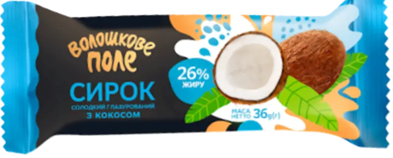 VOLOSHKOVE POLE CHEESE BAR COCONUT FILLING 36GR