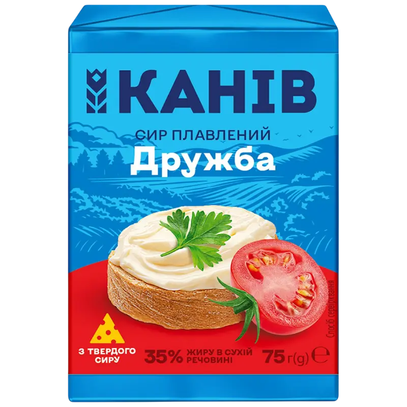 CHEESE PROCESSED DRUZHBA 35% 75GR KANIV UKRAINE