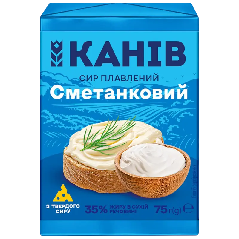 CHEESE PROCESSED SMETANKOVY 35% 75GR KANIV UKRAINE