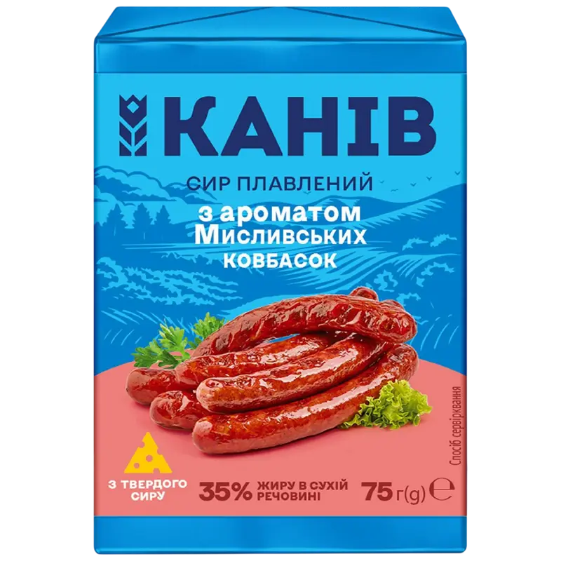 CHEESE PROCESSED HUNTER SAUSAGE FLAVOR 35% 75GR KANIV UKRAINE