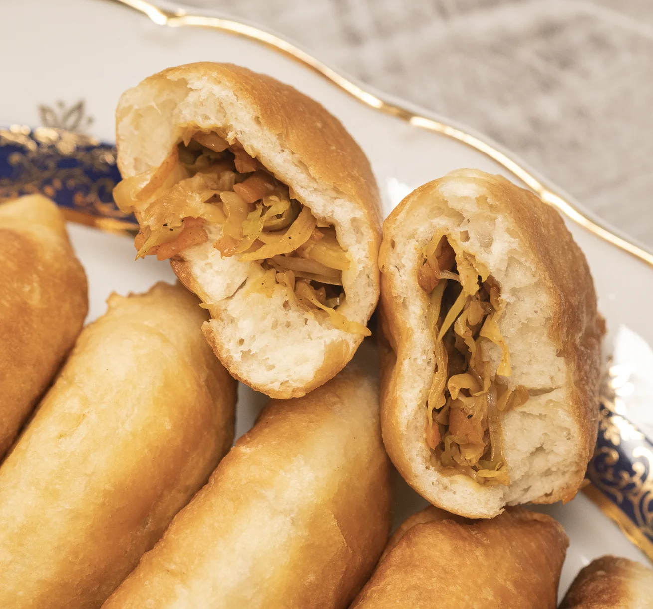 FRIED PIROGI W/CABBAGE