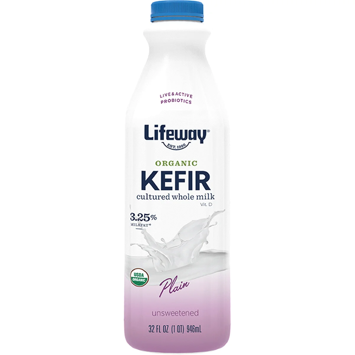 LIFEWAY ORGANIC KEFIR PLAIN 3.25% 946ML