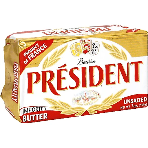 BUTTER PRESIDENT UNSALTED 198 G FOIL