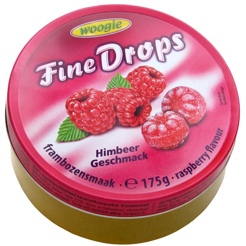 WOOGIE FINE DROPS WITH RASPBERRY FLAVOR 175G