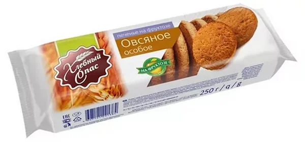 "HLEBNIY SPAS" SUGAR FREE OATMEAL COOKIES "OSOBOE" 250GR