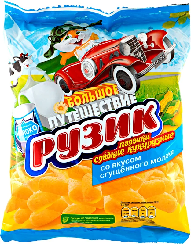 RUZIK PUFFED CORN STICKS CONDENSED MILK 90G