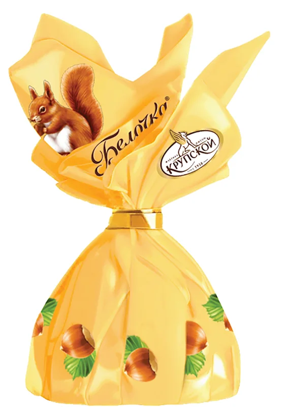BELOCHKA CHOCOLATE CANDY WITH HAZELNUT KRUPSKOY
