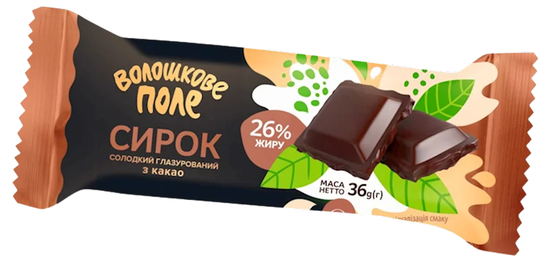 VOLOSHKOVE POLE CHEESE BAR CHOCOLATE GLAZED 36GR