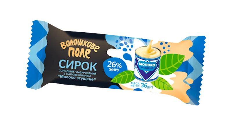 VOLOSHKOVE POLE CHEESE BAR CONDENSED MILK GLAZED 36GR