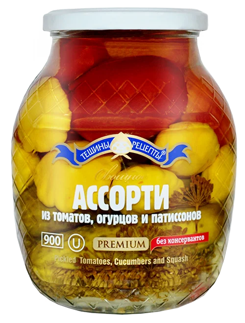 "TESCHINI RECEPTI" ASSORTY SQUASH&TOMATO&CUCUMBER 900ML