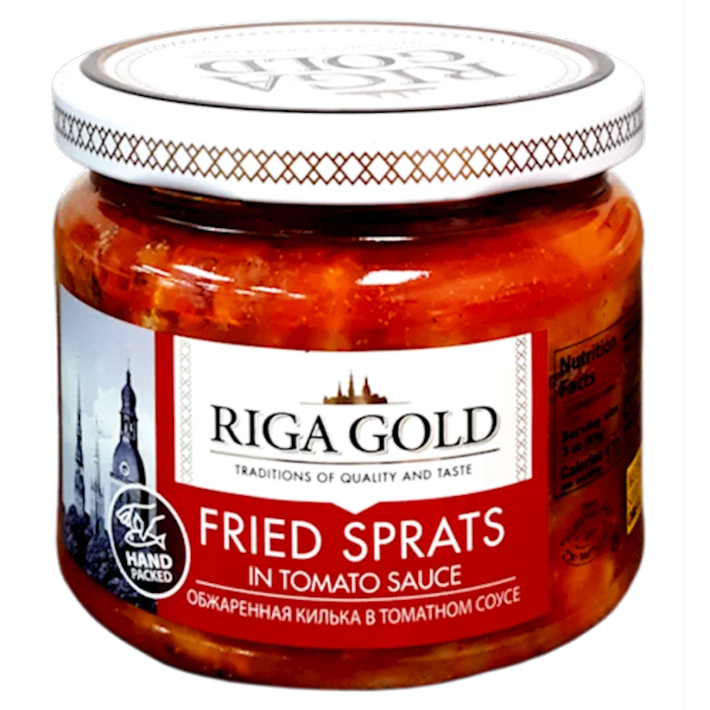 RIGA GOLD SPRATS IN TOMATO SAUCE 250G GLASS