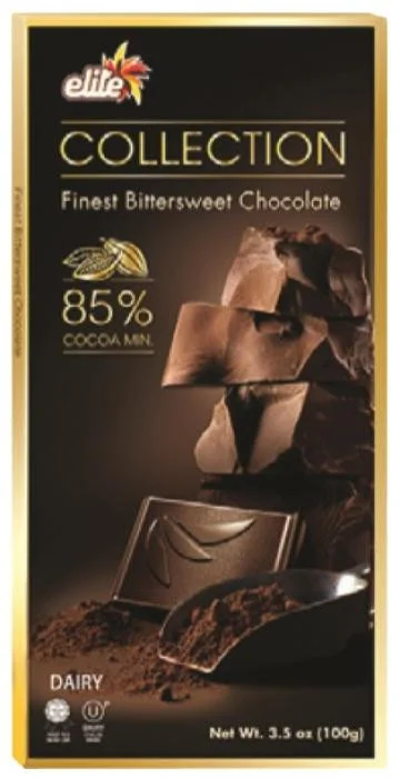 ELITE COLLECTION DARK 85% CHOCOLATE BAR 100GR