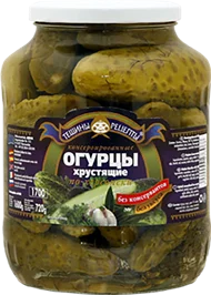 CUCUMBERS MARINATED CRUNCHY PO-HERSONSKY 1700G TESCHINY RECEPTY