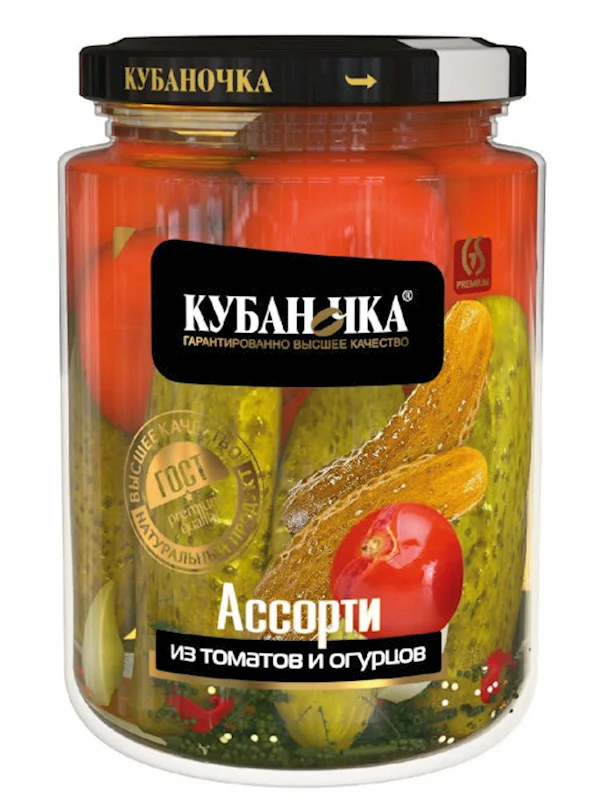 "KUBANOCHKA" ASSORTED TOMATOES&CUCUMBERS 720G