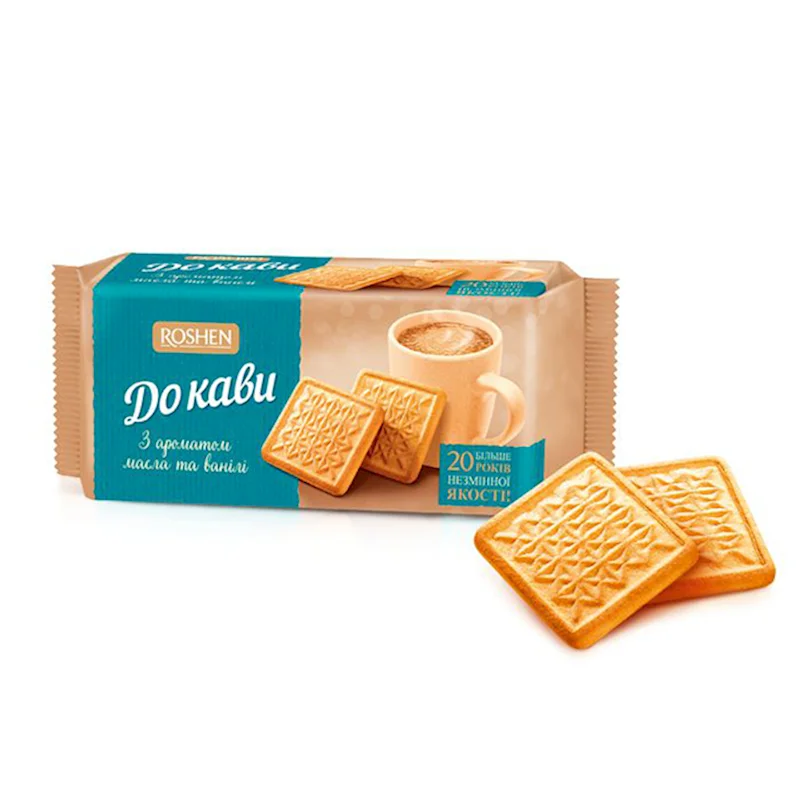 SUGAR COOKIES "FOR COFFEE" BUTTER VANILLA FLAVOR 185GR ROSHEN