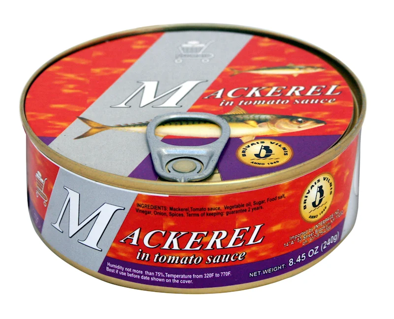 "BRIVAIS VILNIS" MACKEREL IN TOMATO SAUCE 240G