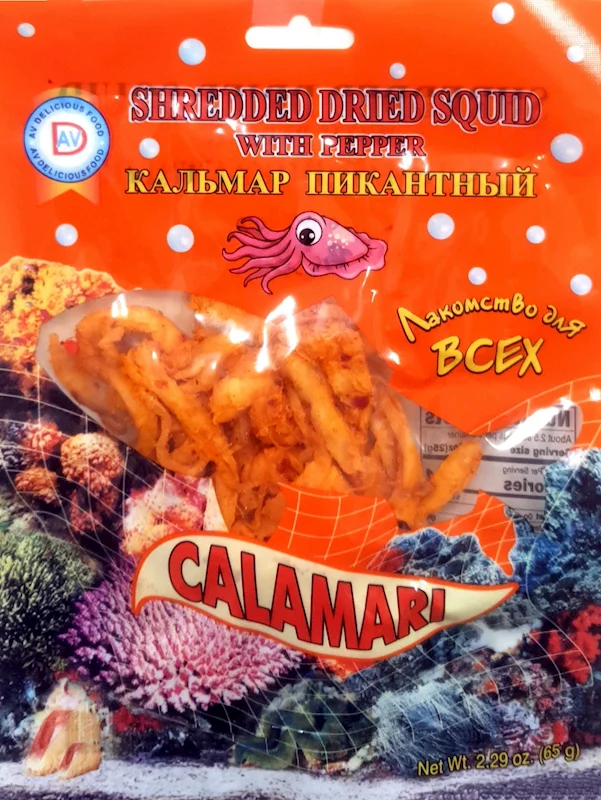 SHREDDED DRIED SQUID WITH PEPPER 65G AV DELICIOUS