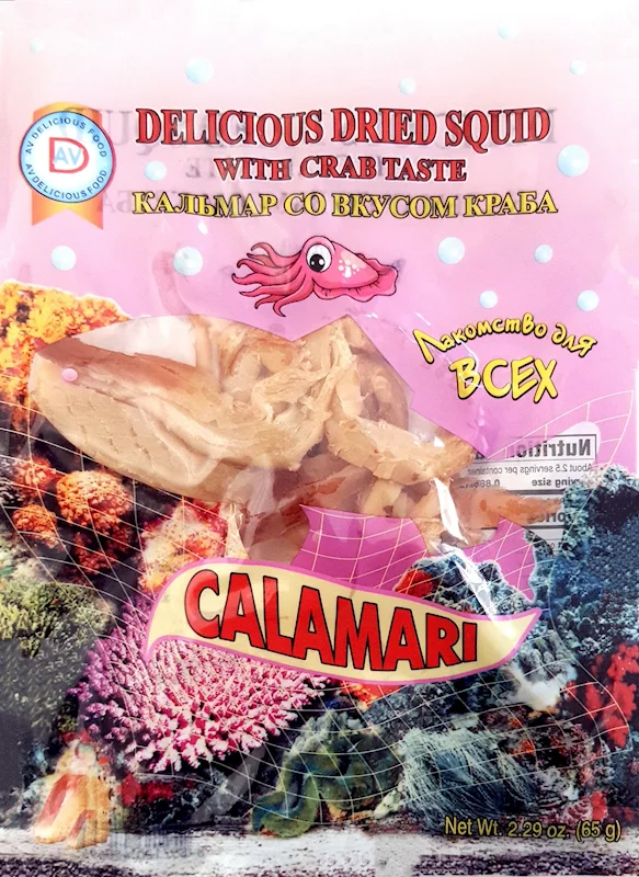 SHREDDED DRIED SQUID WITH CRAB TASTE 65G AV DELICIOUS