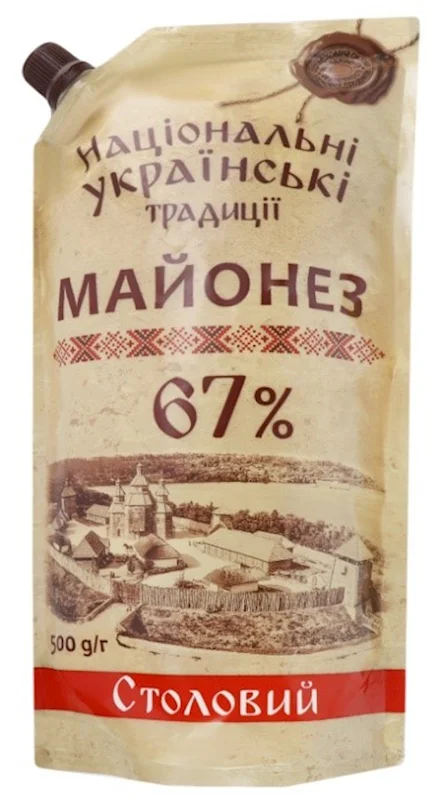 MAYONEZ STOLOVIY 67% 500G UKRAINSKI TRADITSII