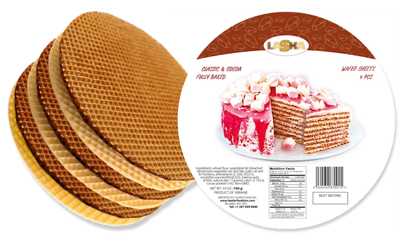 WAFER SHEETS CLASSIC AND COCOA ROUND 100GR LASKA