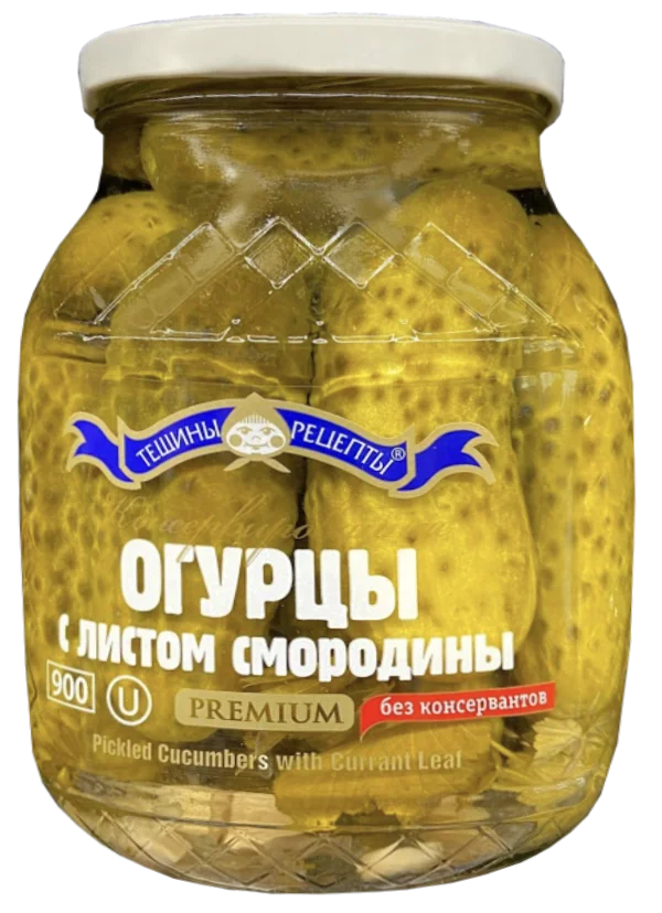 PREMIUM CUCUMBERS W/CURRANT LEAF 900ML TESCHINY RECEPTY