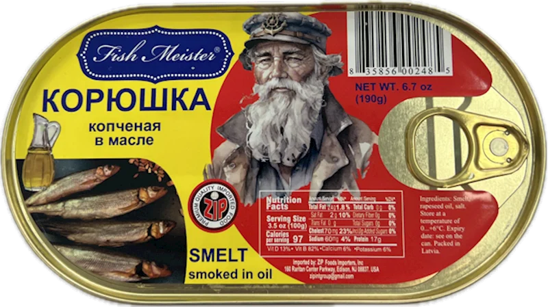 SMOKED SMELT IN OIL 190G FISH MEISTER