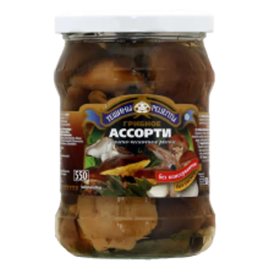 MUSHROOMS ASSORTY IN BRINE 500G TESCHINY RECEPTY