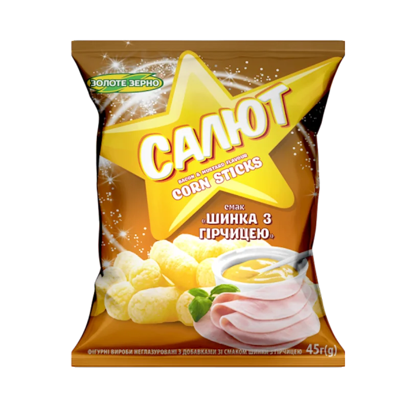SALUTE CORN STICKS W/HAM AND MUSTARD 45G
