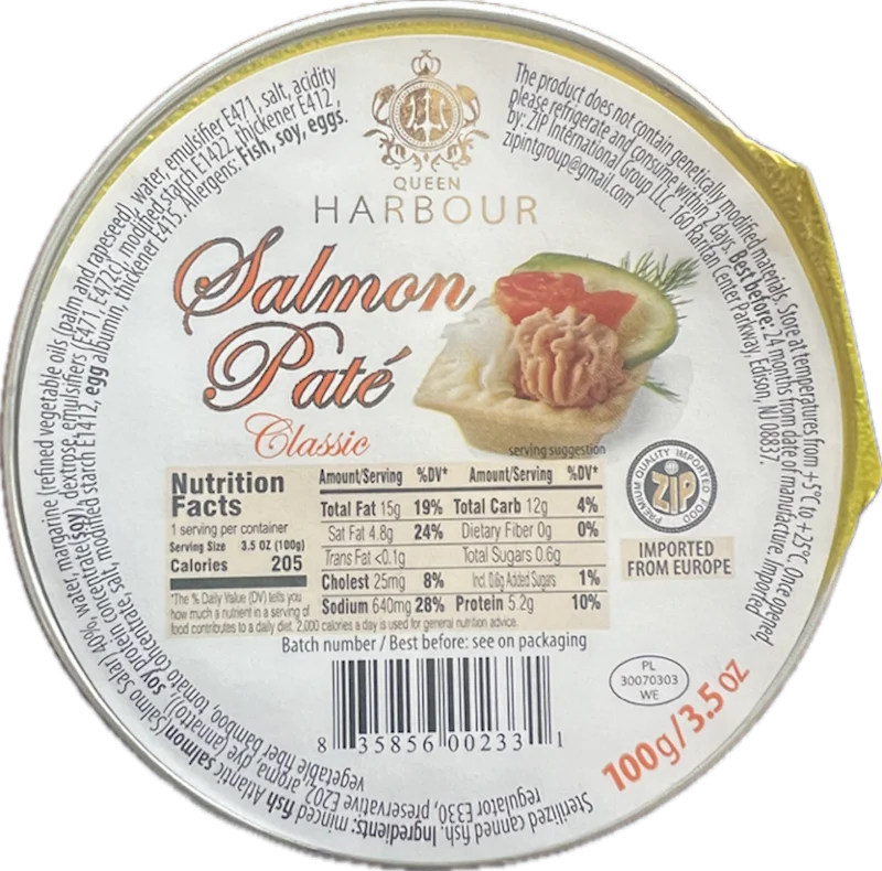 SALMON CLASSIC PATE 100G QUEEN HARBOR