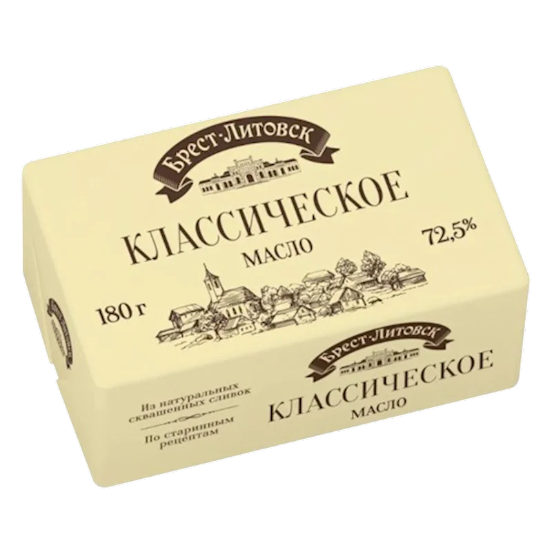 BREST-LITOVSK SWEET CREAM BUTTER 72.5% 180G