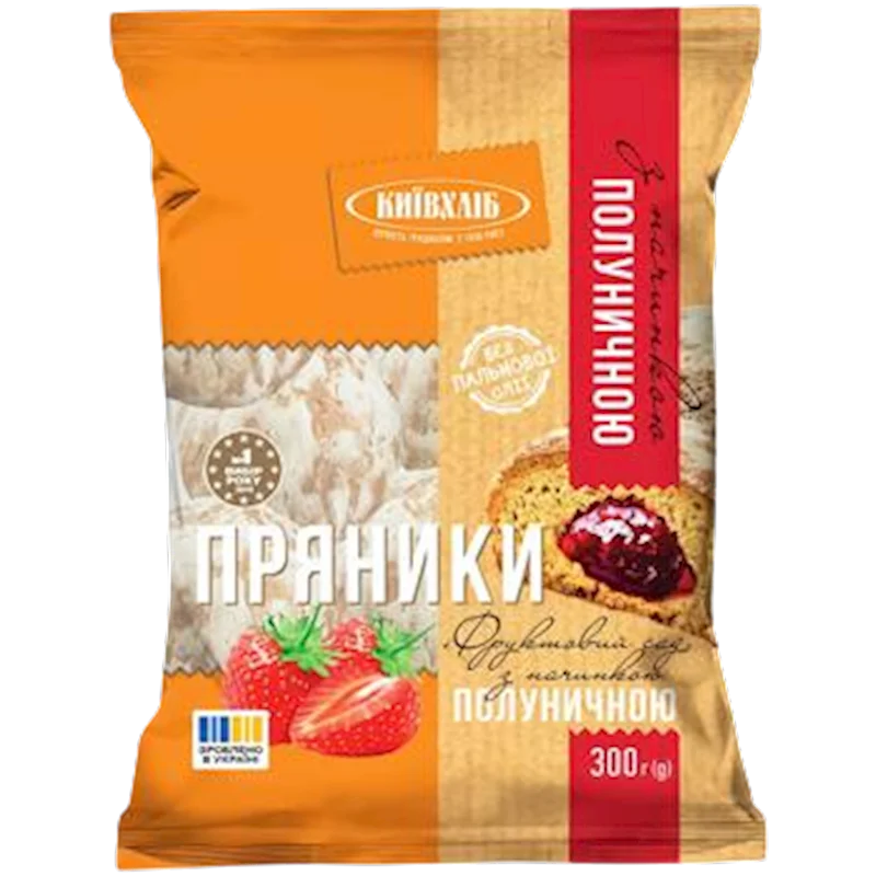 GINGERBREAD (PRYANIKI) W/STRAWBERRY 300 GR KIEVHLEB