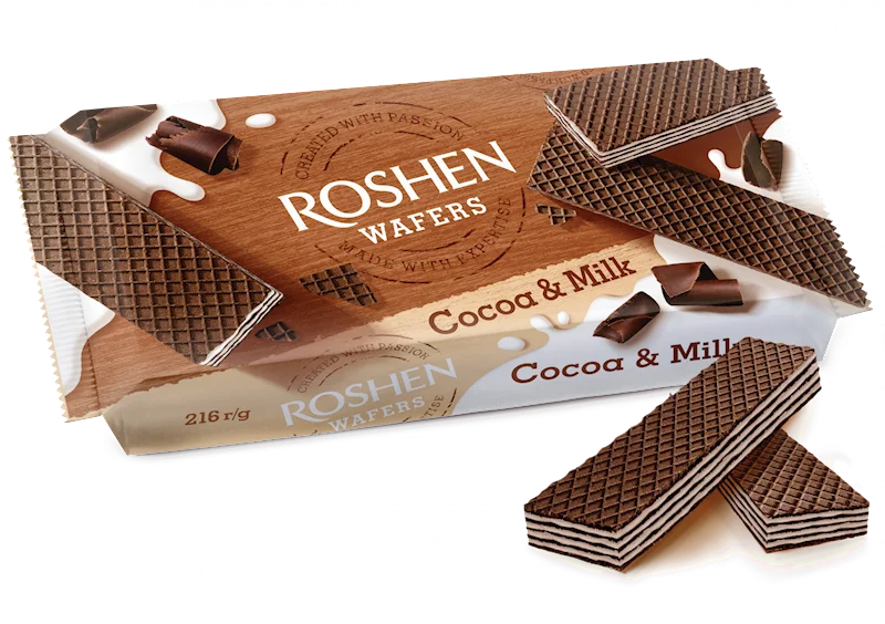 ROSHEN WAFERS COCOA-MILK 216GR