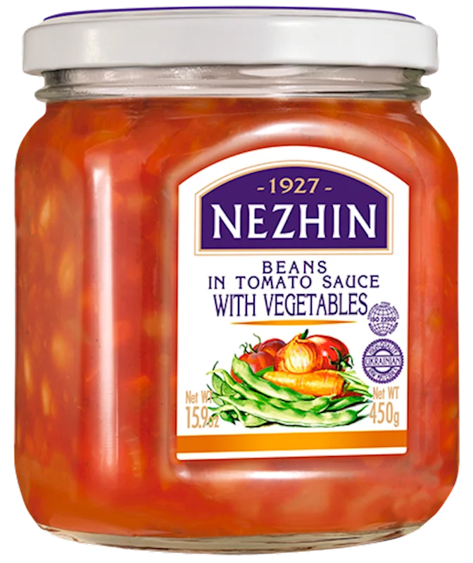 BEANS IN TOMATO SAUCE W/VEGETABLES 450GR NEZHIN