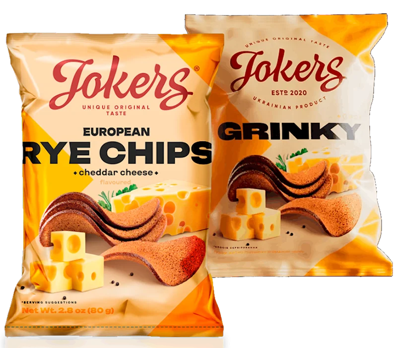 EUROPEAN RYE CHIPS CHEDDAR CHEESE 80G JOKERS