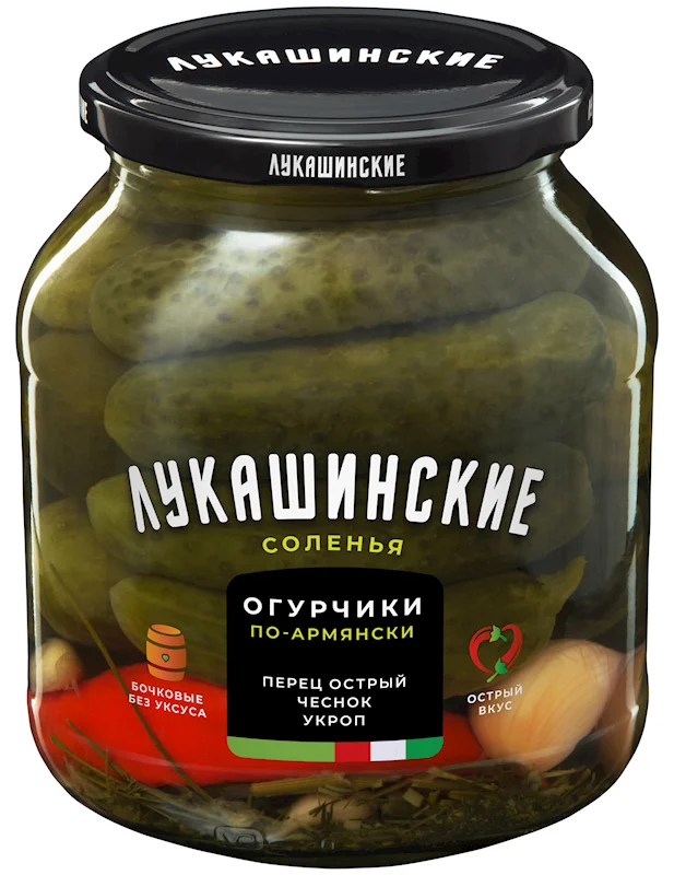 ARMENIAN STYLE PICKLES W/HOT PEPPER 670 G LUKASHINSKIE