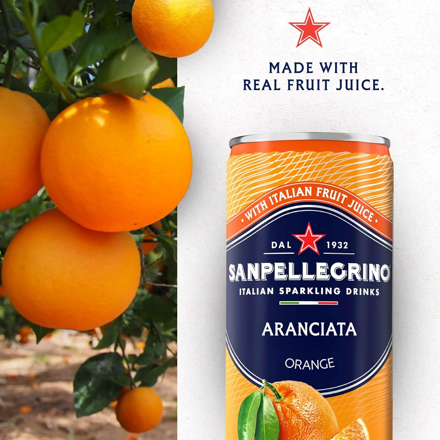 SANPELLEGRINO SPARKLING WATER (CAN) 330ML ARANCIATA