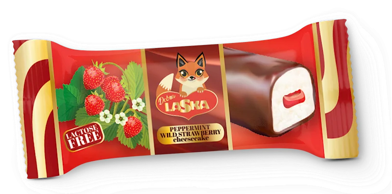 LASKA PEPPERMINT-WILDSTRAWBERRY CHEESECAKE BAR 36G LACTOSE FREE