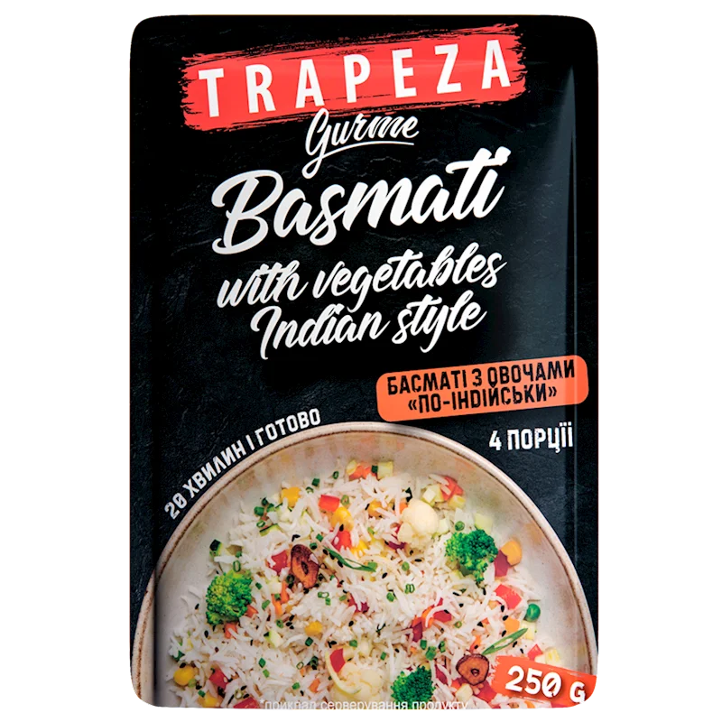 BASMATI W/VEGETABLES INDIAN STYLE 250G TRAPEZA