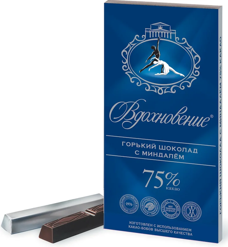 CHOCOLATE VDOKHNOVENIE W/ALMOND 90G