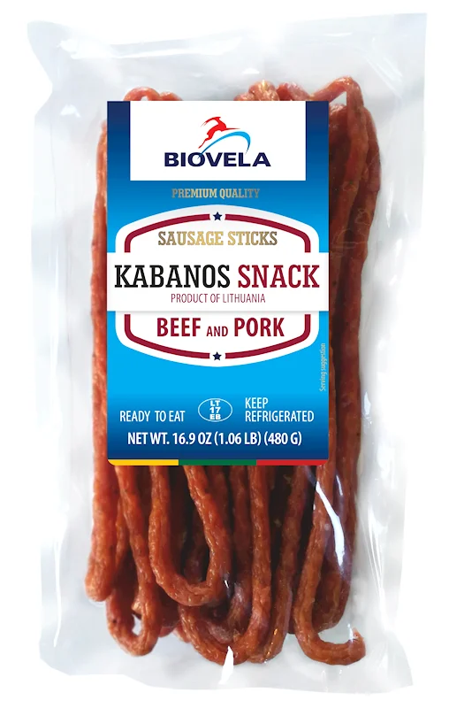 BIOVELA KABANOS SNACK 1.06LB BEEF AND PORK