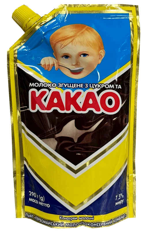 CONDENSED MILK COCOA 290G DOYPACK PERVOMAYSKIY